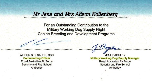 RAAF Certificate of Recognition